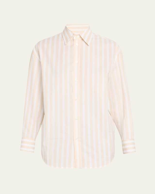 Long-Sleeve Stripe Button-Down Blouse